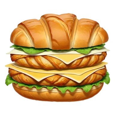 Croissant chicken and Cesar salad sandwich emoji  sticker
