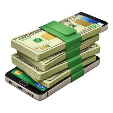 Dolares en efectivo, tarjetas, teléfono  sticker