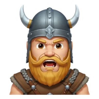 un vichingo con l'elmetto che urla  sticker