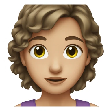 girl with brown hair and green eyes sticker