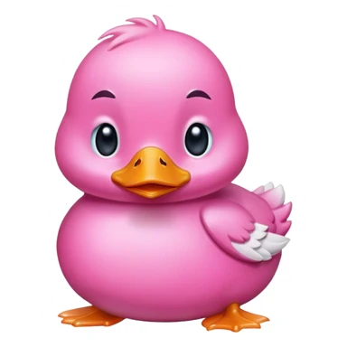 A small crying pink duck sticker