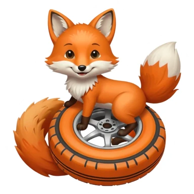 Diseña un zorro mascota promocionando llantas sticker