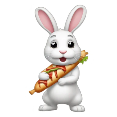 Lapin qui court derriere un kebab sticker