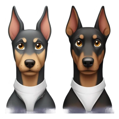 one doberman AND one wolf  sticker