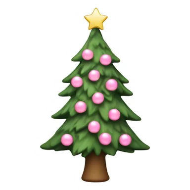 Christmas tree with light pink decorations sticker