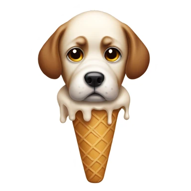 Sad Dog whitout ice cream  sticker