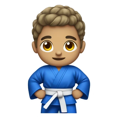 brazilian short hair jiujitsu fighter in blue kimono sticker