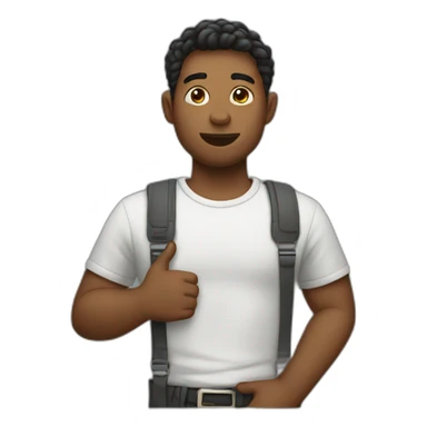 akward dude hand in pocket sticker