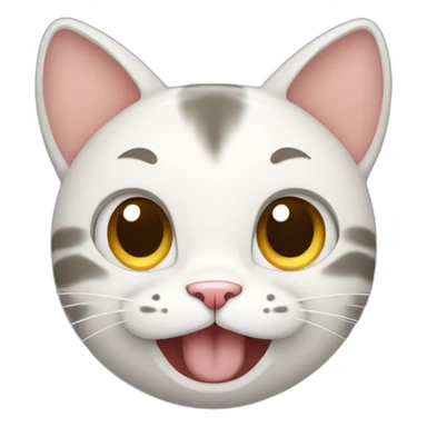 a happy cat holding his one hand only cute and look like anime face require sticker