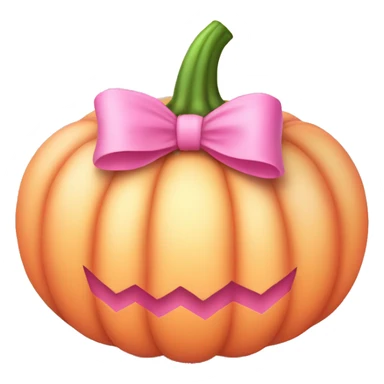Light pink soft  Pumpkin with a pink bow sticker