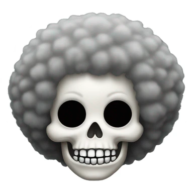 skull with afro hair sticker
