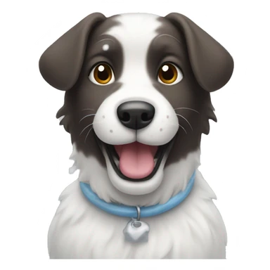 Cute dog playing in snow sticker