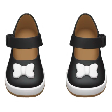 Pair of Black Mary Jane’s flat schoolgirl shoes sticker