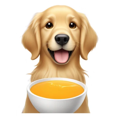 Golden Retriever drinking orange juice  sticker