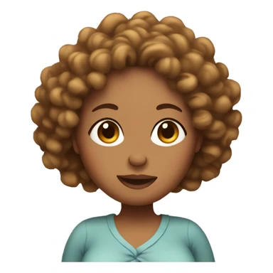 Pregnant lady with curly hair  sticker