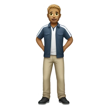 White casual team manager standing sticker