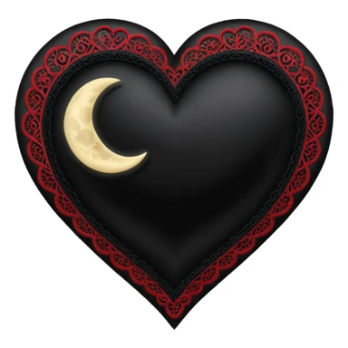 goth heart with a black lace moon sticker