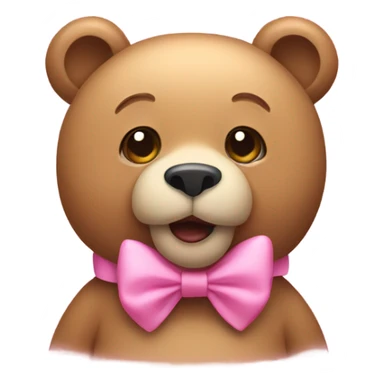 Bear with a pink bow sticker