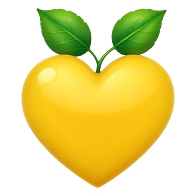 yellow heart with a leaf sticker
