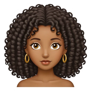 Black princess with curly hair sticker
