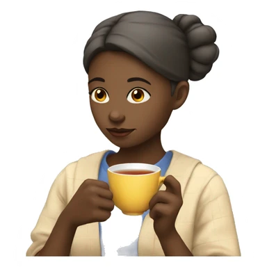 girl with  drinking tea sticker