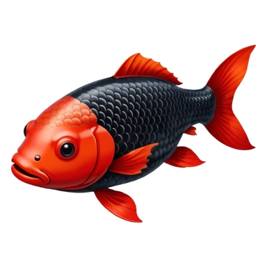 black red Koi fish sticker