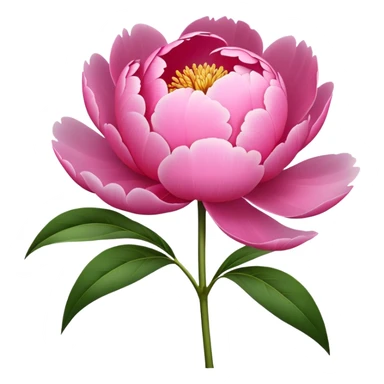 single Peony\, straight stem sticker