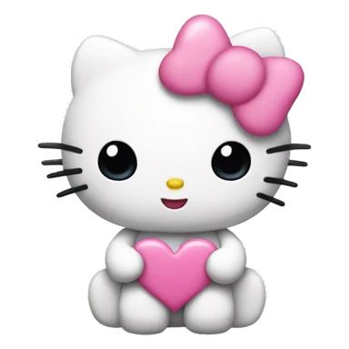 hello kitty with pink heart  sticker