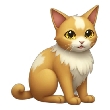 Sitting-bicolor-fairy-type-cat-pokemon sticker