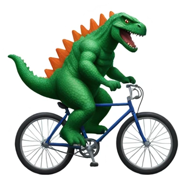 Godzilla riding a bike sticker