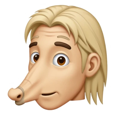 A dude with a long nose and has a cut between his hair sticker
