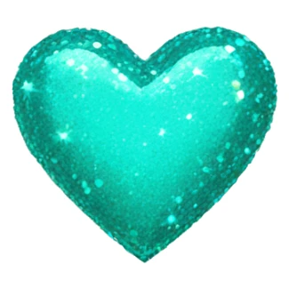 Sparkly turquoise heart sticker