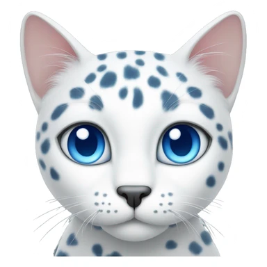 A white cat with grey leopard spots and blue eyes  sticker