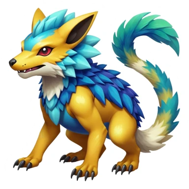  exotic tropical cyber-Protogen-Fakémon-Pokémon-Vernid-creature sticker