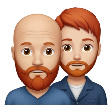 White bald man with red beard white girl with long brown hair  sticker
