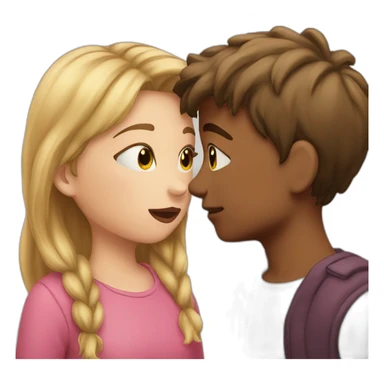 Boy and girl kissing sticker