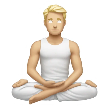 A man with blonde hair practicing yoga in the lotus pose, radiating serenity and focus sticker