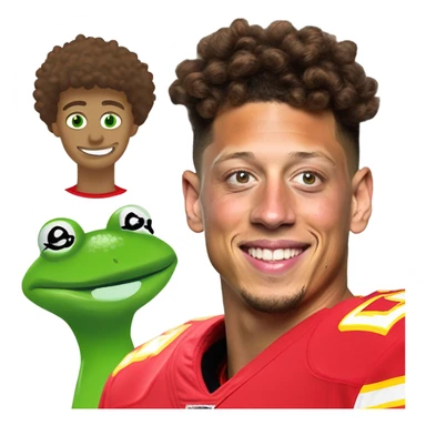 Patrick Mahomes as Kermit the Frog sticker