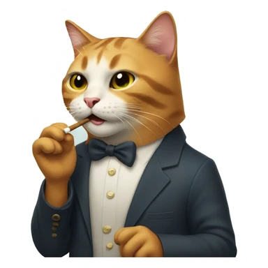 cat smoking cigarette sticker