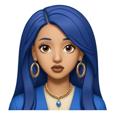 Cardi B with long dark blue hair  sticker