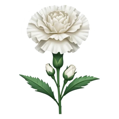 White Carnation two flower sticker