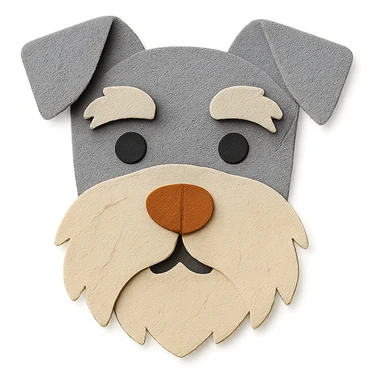 schnauzer dog paper craft style sticker