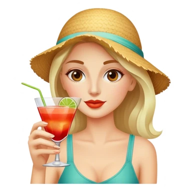 Biene trinkt Cocktail am Strand  sticker