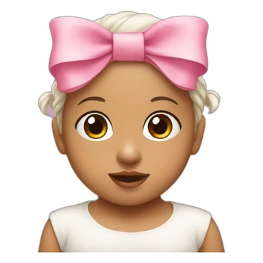 Newborn with a pink bow sticker