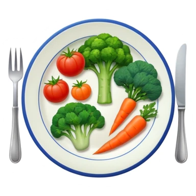 plate with vegetables and a check mark sticker
