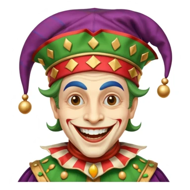crazy colorful human jolly joker, medieval, vintage, court jester sticker