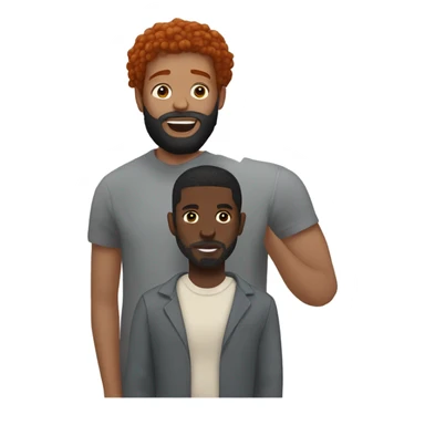 Man with red hair kisses black man with beard and short braids  sticker