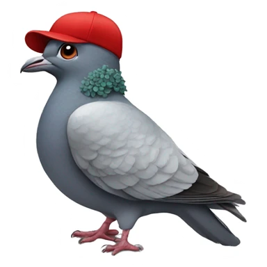 pigeon wearing a red hat  sticker