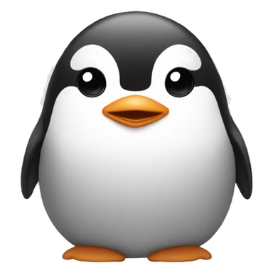 a fat baby penguin with brownish fur sticker