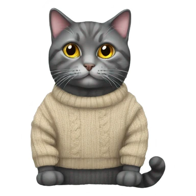 british cat with jumper sticker